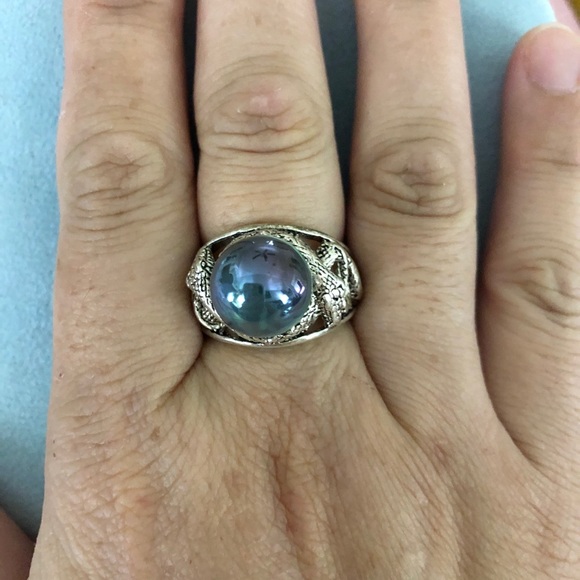 Aqua Aura Snake Ring - Picture 8 of 8
